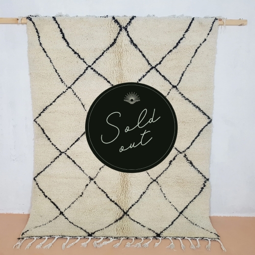 Dywan Beni Ouarain, 220 x 160 cm, berberyjski, ręcznie tkany z owczej wełny w Maroku 