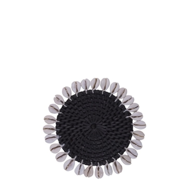 Podkładka pod kubek Shell czarna  16 cm   