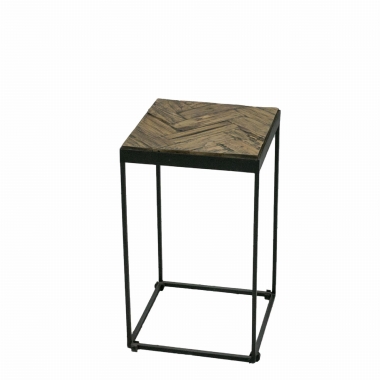 Stolik Pomocniczy Drewno i Stal S 50 cm