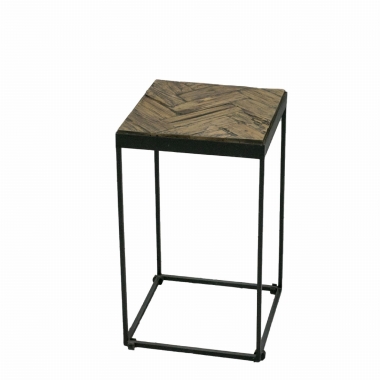 Stolik Pomocniczy Drewno i Stal M 77 cm 