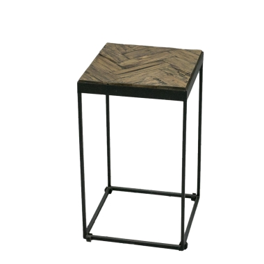 Stolik Pomocniczy Drewno i Stal L 102 cm  