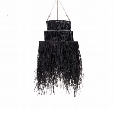 Abażur Alang Black z trawy Mendong 130 cm 