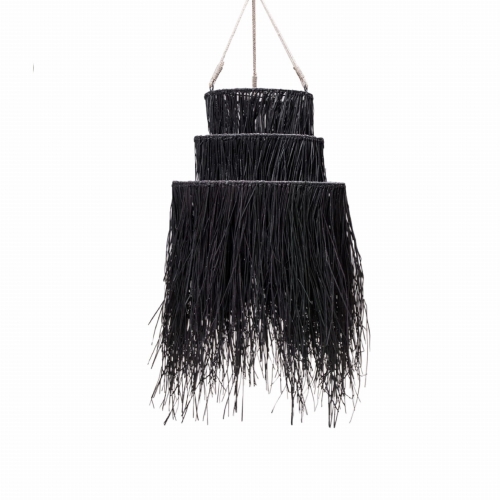 Abażur Alang Black z trawy Mendong 130 cm 