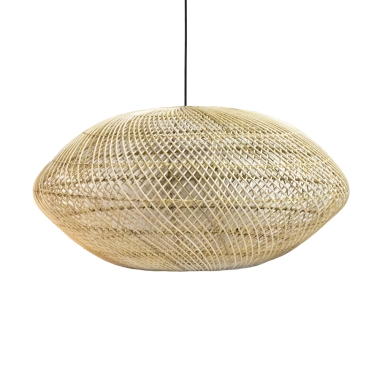 Abażur UFO - Medium z rattanu 40 x 80 cm