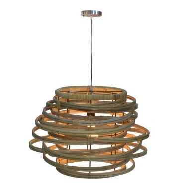 Lampa Twister - Medium z rattanu 36 x 52 cm