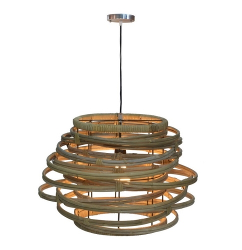 Lampa Twister - Medium z rattanu 36 x 52 cm