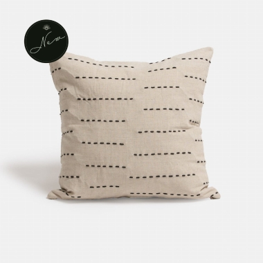 Poszewka na poduszkę Stitch - Natural with black 60 cm 
