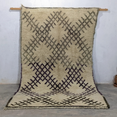 1980 Vintage Dywan Beni Ouarain, 280 x 170 cm, berberyjski, ręcznie tkany z owczej wełny w Maroku