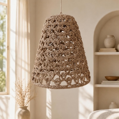 Abażur Cocoon Swirl - Large z trawy morskiej 66 x 59 cm