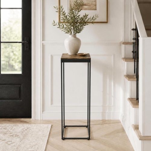 Stolik Pomocniczy Drewno i Stal L 102 cm  