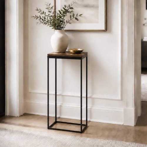 Stolik Pomocniczy Drewno i Stal M 77 cm 