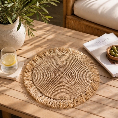 Podkładka Wanderlust Natural z rafii 53 cm