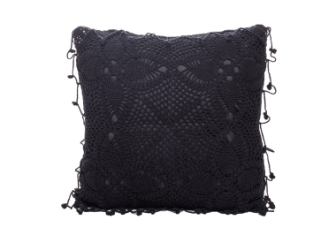 Poszewka na poduszkę Crochet - Black 50 cm
