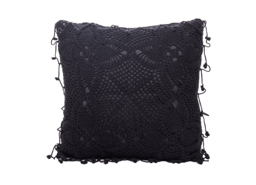 Poszewka na poduszkę Crochet - Black 50 cm